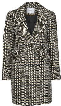 Only Cappotto Selena IN Lana Check , Grijs, Dames