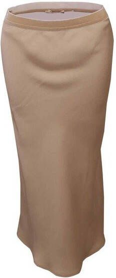 MOS MOSH Bias Satin Skirt , Beige, Dames