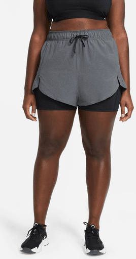 Nike Flex Essential 2 in 1 Trainingsshorts voor dames Zwart