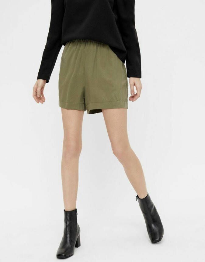 OBJECT high waist loose fit short OBJTILDA groen