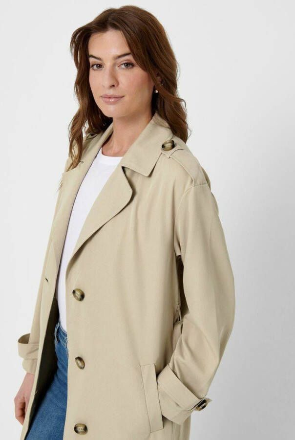 Only Long Trenchcoat , Beige, Dames