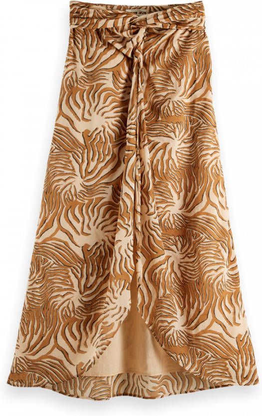 Scotch & Soda 161938 0217 organic cotton printed skirt with knot detail combo a
