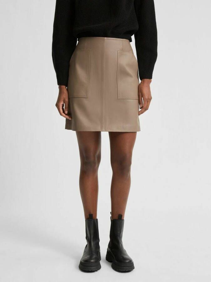 Selected Femme Minirok schapenleer