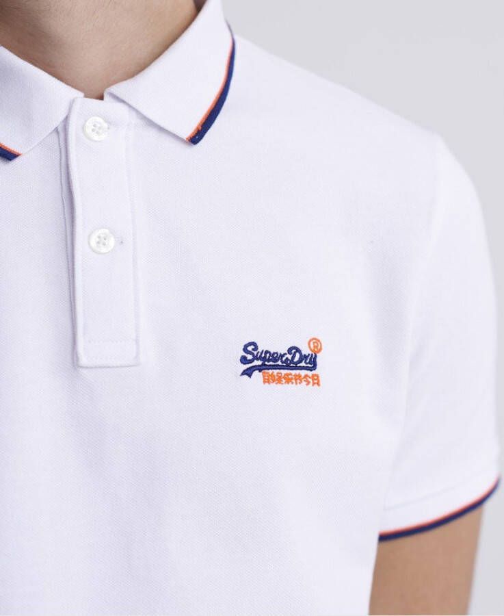 Superdry T shirts Poolside Pique Short Sleeve Polo Wit