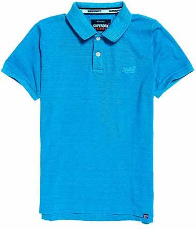 Superdry poloshirt korte mouw blauw katoen