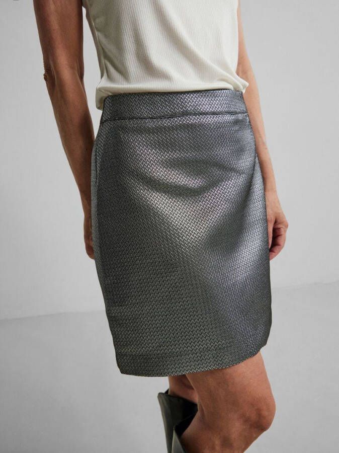 Y.A.S. Zilveren Minirok Yassilvi Hw Short Skirt