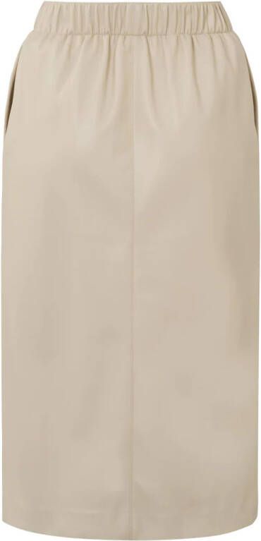 Yaya Faux leather midi skirt with