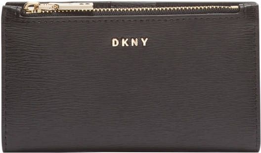 DKNY Bryant New Bifold Ca black/gold Dames portemonnee
