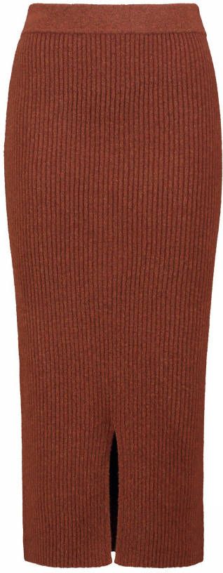 Claudia Strä, ter Ribgebreide midi kokerrok in wolblend