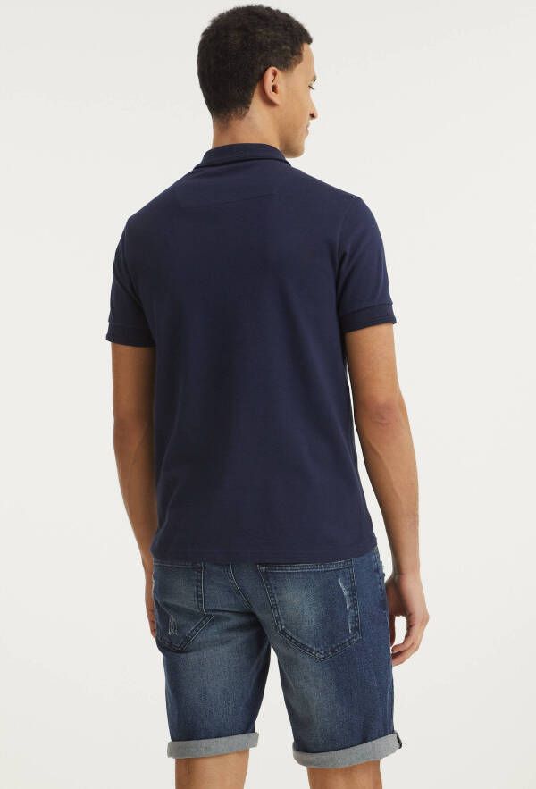 REPLAY regular fit polo donkerblauw
