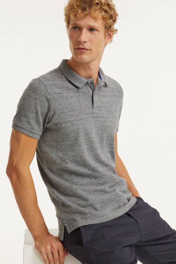 Superdry gemêleerde polo grijs