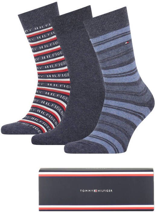 Tommy Hilfiger Sokken Men Sock 3P Giftbox Tommy Blauw