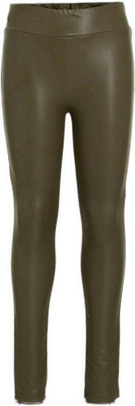 WE Fashion coated skinny legging kakigroen