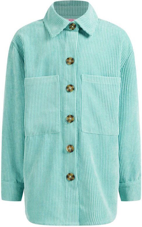 WE Fashion corduroy shacket mintgroen