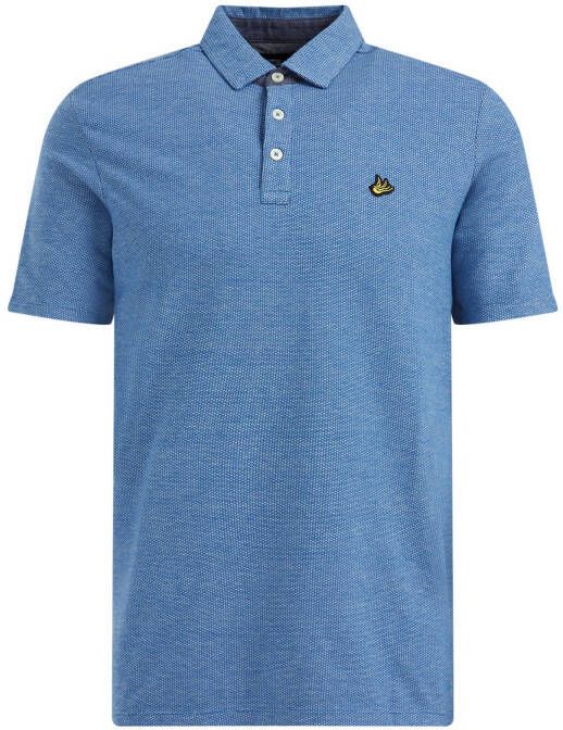 WE Fashion gemêleerde slim fit polo blauw