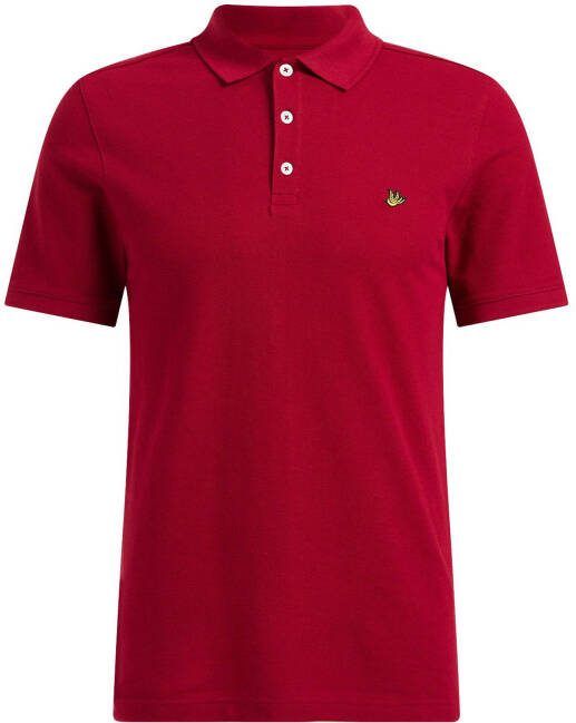 WE Fashion slim fit polo donkerrood