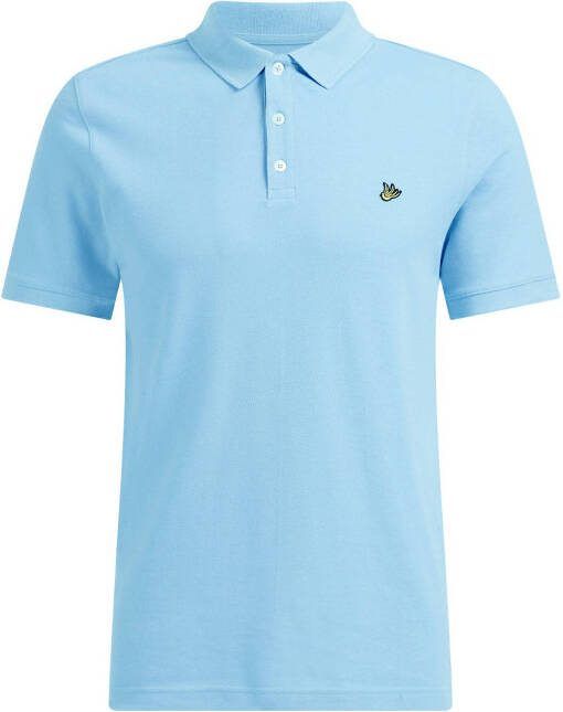 WE Fashion slim fit polo lichtblauw