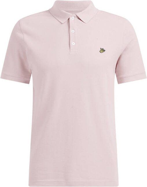 WE Fashion slim fit polo lichtroze