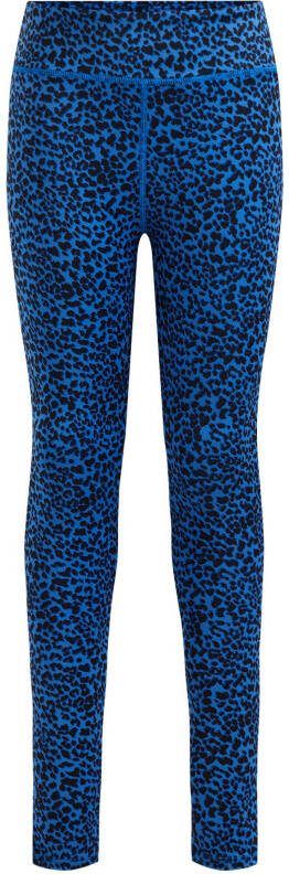 WE Fashion sportlegging panterprint blauw/zwart